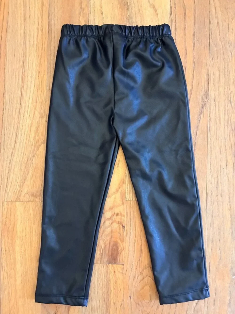 Nicole Miller New York Girls Black Faux Leather Pants Size 4T